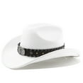 thumbnail image 5 of Western Denim Curved Top Hat Woolen Big Brimmed Hat Autumn And Winter Style British Jazz Hat Cozy Coffee - One Size, 5 of 6