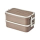 thumbnail image 2 of Caja Bento portátil 2 reutilizable apilable marrón Soledad Contenedores de almuerzo, 2 of 10