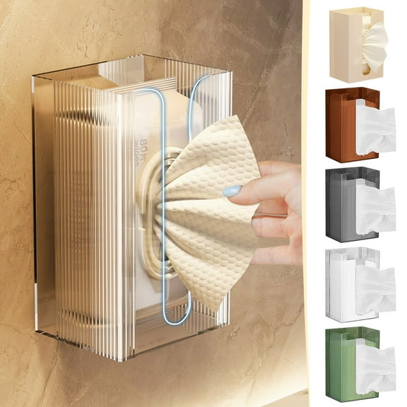 Wall Mounted Tissue Box Holder Multifunctional Paper Towel Storage 7.5 x 4.7 x 3.5 Inches Home Storage (Multicolor),