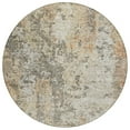thumbnail image 2 of HomeRoots 605526 8 ft. Terra Cotta, Beige & Dark Gray Round Abstract Washable Indoor & Outdoor Area Rug, 2 of 5