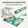 thumbnail image 4 of FH Home Outdoor Rug - Waterproof, Fade Resistant, Reversible - Premium Recycled Plastic - Geometric - Patio, Deck, Porch, Balcony - Bursa Kilim - Teal - 5 x 8 ft, 4 of 9