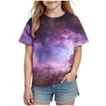 thumbnail image 6 of Gytharion Kids Boys Girls Tee Tops Fashion Casual Starry Sky Print Crew Neck Pullover T-Shirts Summer Soft Comfy Short Sleeve Blouses for Boys Girls, 3-14 Years, 6 of 7