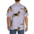 thumbnail image 3 of KLL German Shepherd Dog Print Men's Shirt Short Sleeve Button Down Summer Cuba Beach Shirts- 3X-Large, 3 of 5