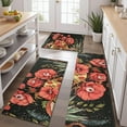 thumbnail image 2 of Black Gothic Skull Flower Pattern Kitchen Rugs Sets Of 3,Kitchen Runner Rugs Non Skid Washable,Decorative Kitchen Floor Mats for Kitchen,Sink,Laundry,17"x30"+ 17"x47" + 17"x59", 2 of 6