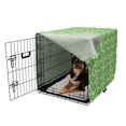 thumbnail image 2 of Irish Dog Crate Cover, Gaelic Nature Garden Theme Spring Clovers with Hearts Freshness, Easy to Use Pet Kennel Cover for Medium Large Dogs, 35" x 23" x 27", Lime Green Pistachio, by Ambesonne, 2 of 6