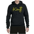 thumbnail image 2 of Wild Bobby, King Gold Script, Pop Culture, Unisex Graphic Hoodie Sweatshirt, Black, Small, 2 of 4
