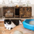 thumbnail image 3 of Extra Large Double Cat Litter Box Enclosure for 2 Cats - Hidden Cat Furniture with Rattan-Style Doors - Spacious Storage - Multi-Functional Cat Washroom Table - End Table TV Stand, 3 of 6