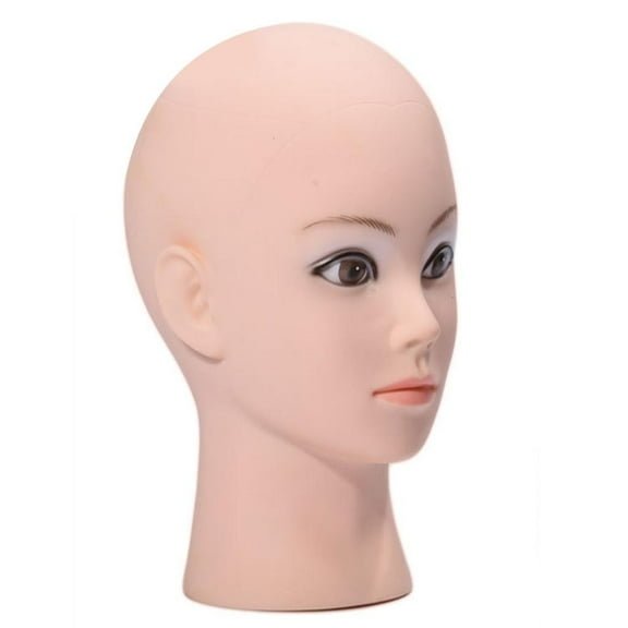 Necvior Cosmetology Mannequin Head Bald Manikin Head for Wigs Making Display Hats Glasses Helmets Display Head Model Gifts