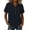 Black-tshirts for women, variant on YanHoo Summer Shirts for Women Lapel Button Up Short Sleeve T-Shirts Loose Fit Pullover Tops Casual Solid Color Tee