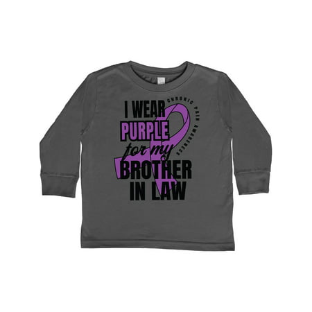 

Inktastic Chronic Pain I Wear Purple For My Brother in Law Gift Toddler Boy or Toddler Girl Long Sleeve T-Shirt