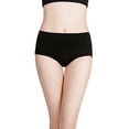 thumbnail image 2 of Buankoxy 6 Pack Women's High Waist Tummy Control Cotton Underwear Solid Color Brief Panties,Size 5, 2 of 5