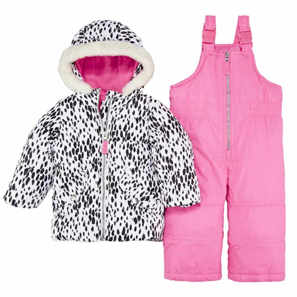 leopard print baby snowsuit