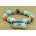 thumbnail image 2 of Angelstones Perles Rondes en Amazonite Multicolore Mate 10mm Faites à la Main avec Pompons en Macramé Tressé Réglable Bracelets Chakra Reiki 7-9 Pouces Unisexe, 2 of 3