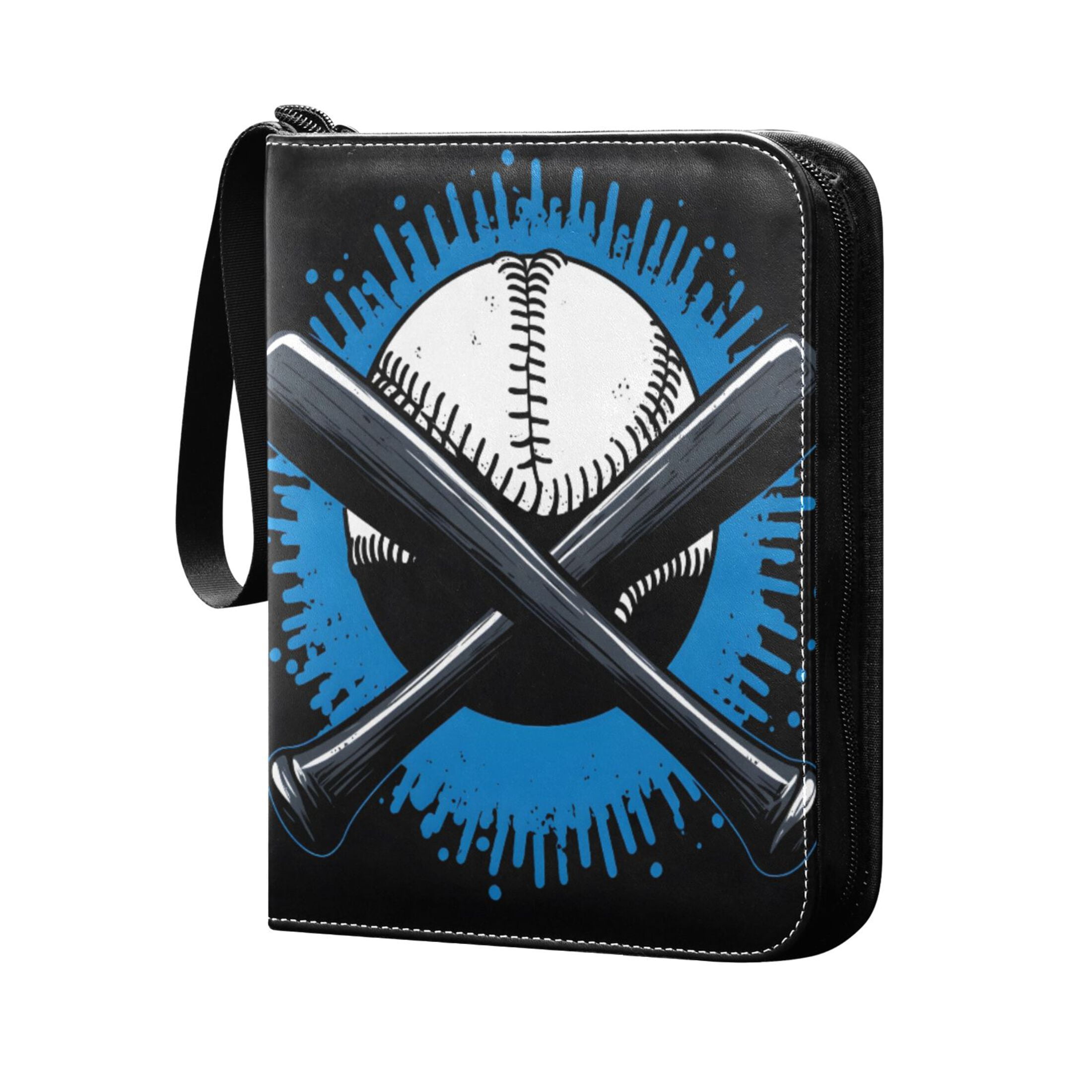 Trading Card Binder Album 400 Pockets 50 Removable 4-Pocket Pages Waterproof Baseball Bat and Baseball