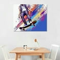 thumbnail image 2 of Nawypu Skateboarding Canvas Print Poster, Skateboarder Wall Art, Skateboarder Print,Kids Room Decor,Skatebo Canvas Posters Wall Art Paintings for Living Room Bedroom Office Frame, 2 of 4