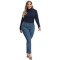 thumbnail image 6 of Hanna Nikole Women Plus Size Basic Mock Neck Slim Fitted Long Sleeve Pullovers Tee Tops (16W-24W), 6 of 8