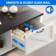 thumbnail image 5 of Dextrus Farmhouse Coffee Table with Storage, 2-Tier Storage Open Shelf Rustic Living Room Tables, White & Black, 5 of 8