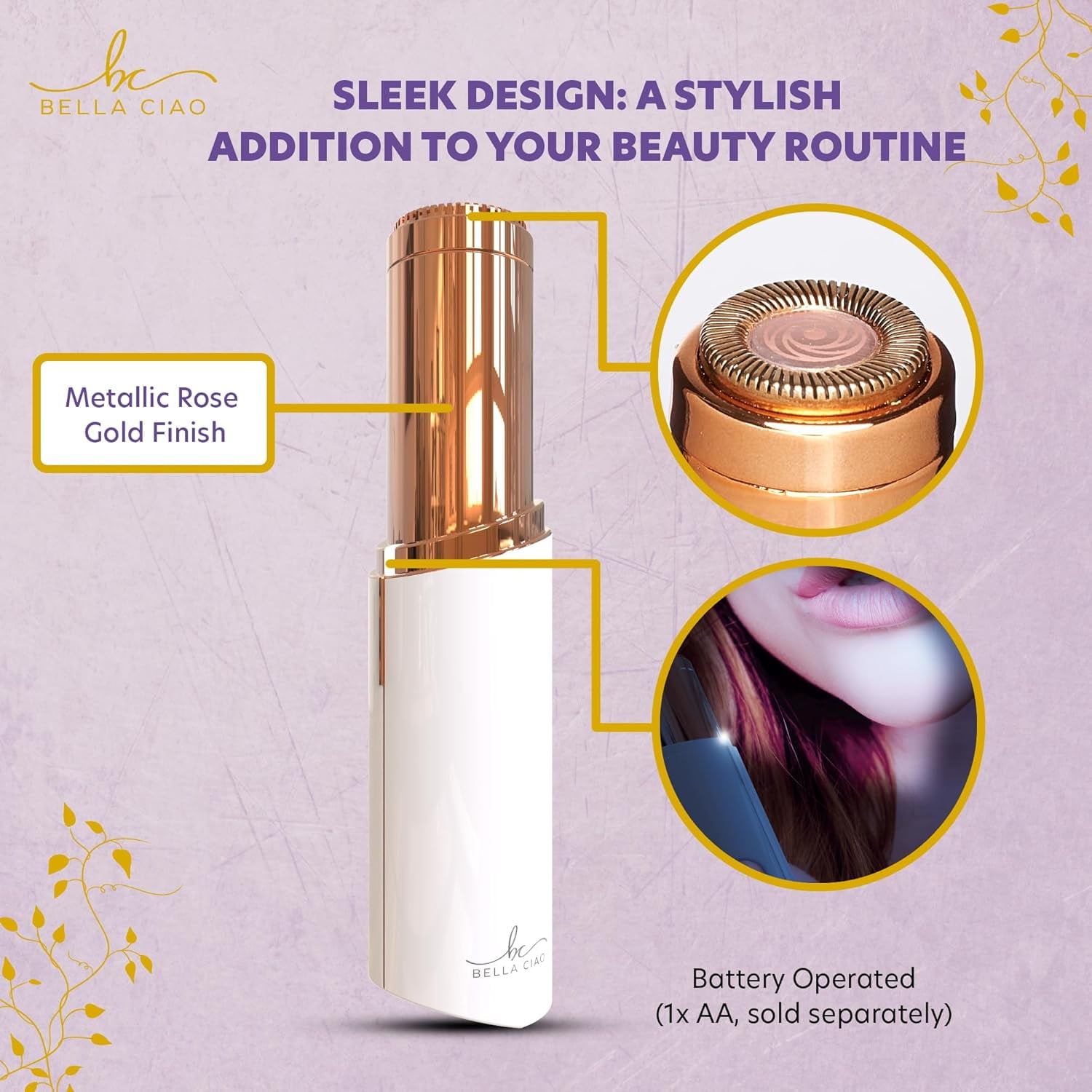 Facial Hair Removal for Women Device, White | Precise, Gentle Beauty & Personal Care Products for Ladies | Flawless Touch Facial Hair Remover for Women w/LED Light | Face Razors