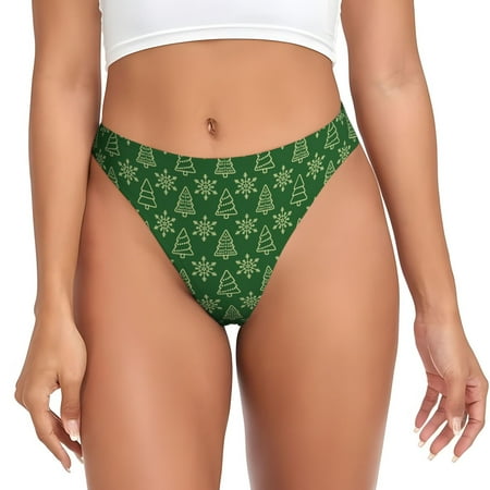 Thongs for Women - Christmas (2) No Show Seamless Womens Thongs Underwear  Breathable G String Thongs for Women  Ladies Stretch Low Rise Thong Bikini Panties Briefs