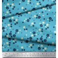 thumbnail image 2 of Soimoi Blue Cotton Duck Fabric Artistic Floral Printed Fabric 1 Yard 42 Inch Wide, 2 of 3