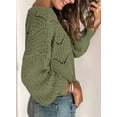 thumbnail image 4 of Womens 2023 Cute Elegant Soft Crewneck Long Sleeve  Cable Knit Pullover Sweaters, 4 of 9