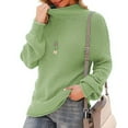thumbnail image 2 of gakvbuo Chunky Turtleneck Sweaters For Women Long Sleeve Knit Sweater Jumper Oversized Lightweight Mockneck Loose Fit Cable Knit Pullover Jumper Tops, 2 of 6