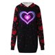 thumbnail image 4 of Vestido de sudadera con capucha de manga larga con estampado de corazón de amor del día de San Valentín para mujer Pompotops  hdfakjf1658, 4 of 5