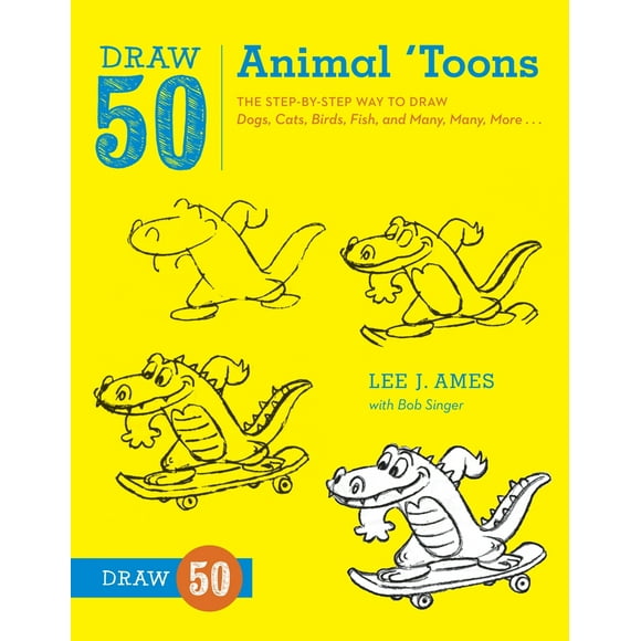 Pre-Owned Draw 50 Animal 'Toons: The Step-By-Step Way to Draw Dogs, Cats, Birds, Fish, and Many, Many, More... (Paperback) 0823085775 9780823085774