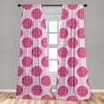 thumbnail image 5 of Ambesonne Abstract Curtains, Round Bubbles Polka Dots, Pair of 28"x84", Pink Fuchsia, 5 of 5