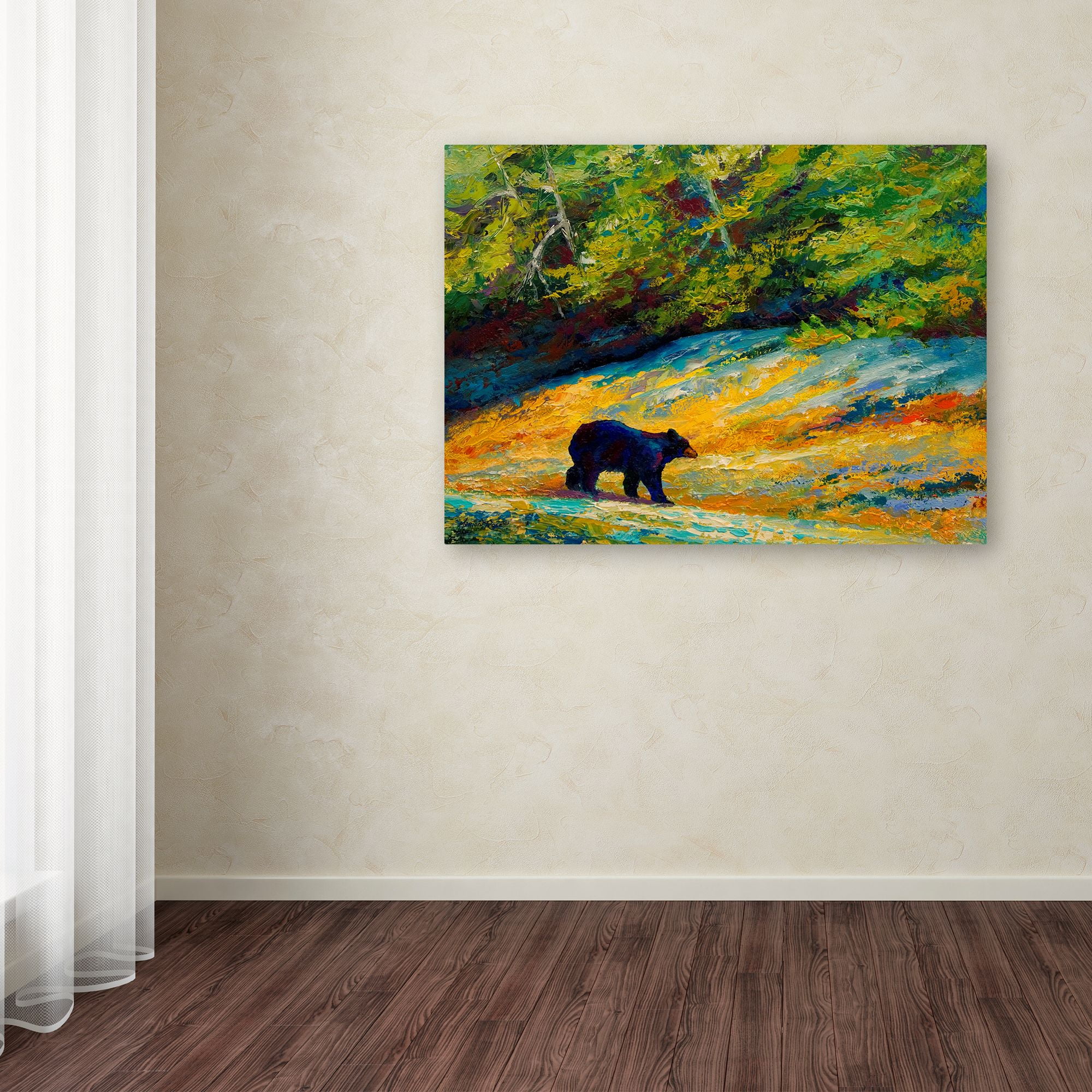 Trademark Fine Art 'Beach Lunch Black Bear' Canvas Art by Marion Rose