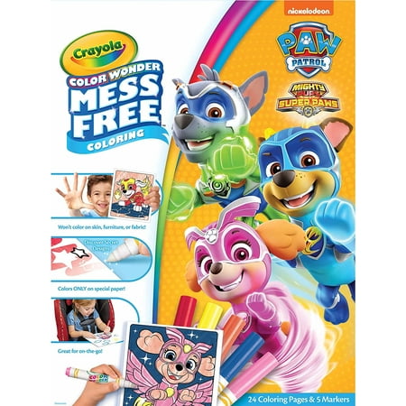 CPDD Paw Patrol Color Wonder Set, 24 Mess Free Coloring Pages & 5 Markers,  Gift for Kids, Age 3, 4, 5, 6 Color Wonder