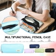 thumbnail image 4 of Large Capacity Pencil Case 3 Compartment Pouch Pen Bag for School Teen Girl Boy Men Women (Sky Blue), 4 of 8
