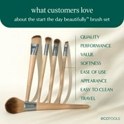 EcoTools Start the Day Beautifully Makeup Brush Kit with Storage Tray, 6 Piece Set