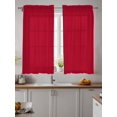 thumbnail image 2 of Pure Red Curtains 54 Inch Length, Sheer Curtains for Bedroom Living Room Window Simple Solid Color Rod Pocket Voile Drapes Kitchen Curtains Small Half Window 52"x54" 2 Panels, 2 of 7