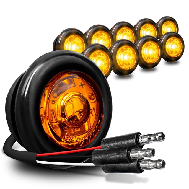 Roker Light TRUE MODS, 10 unidades, remolque redondo ámbar de 3/4 pulgadas, 12 V LED