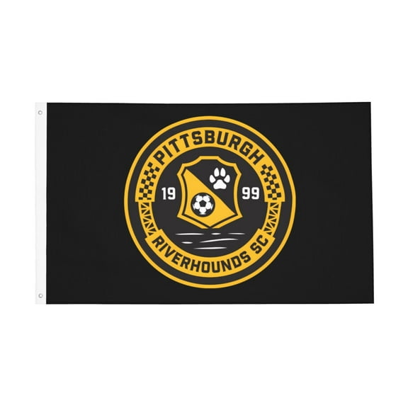 Liqun Pittsburgh Riverhounds Sc Flag 3x5 Ft Double-Sided Printed Flags Indoor Outdoor Decorative Banner Polyester Material No Flagpole