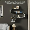 thumbnail image 5 of White Floating Shelves Set of 3, White Metal Wall Decor, Unique Wall Mounted Floating Shelf, Modern Long Wall Shelf, White Large Wall Shelves for Bedroom, Bathroom, Living Room, 5 of 14