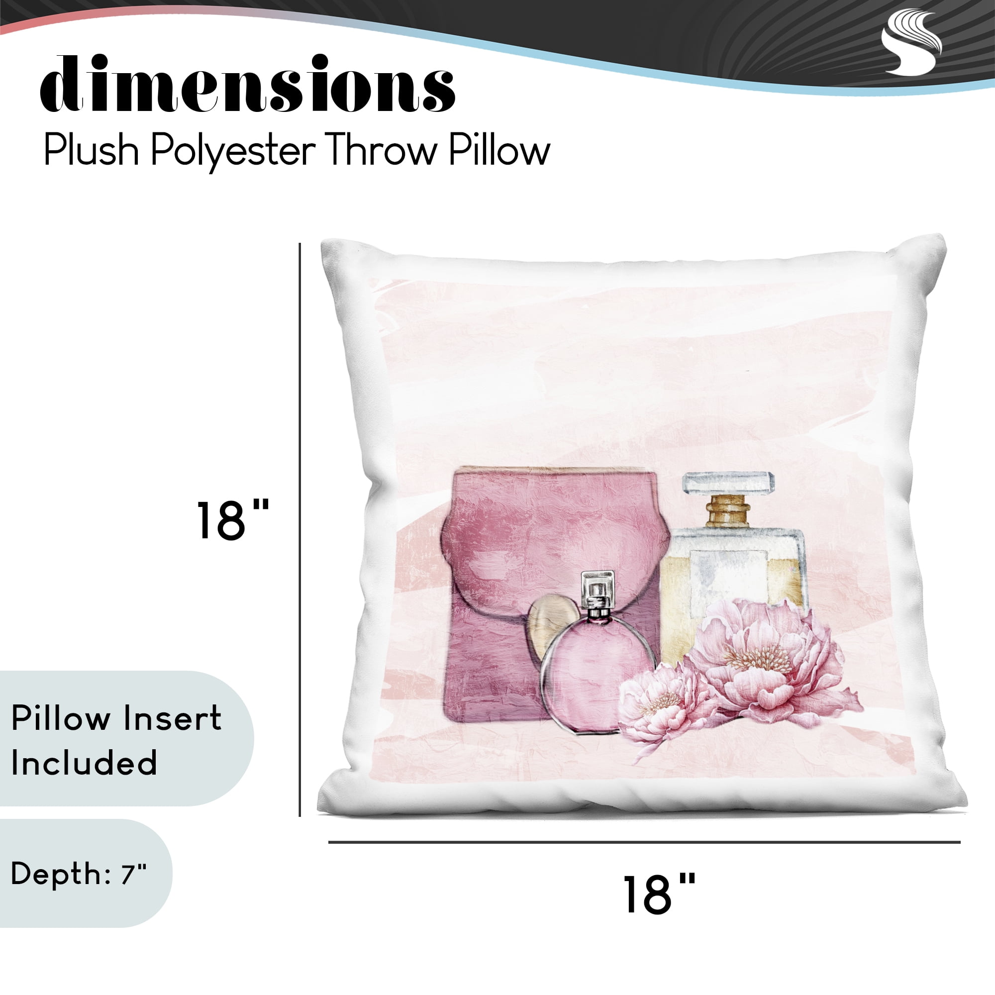 Stupell Industries Blush Glam Time Collection Decorative Printed Throw Pillow, design by Kim Allen, 18 x 7 x 18