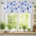 thumbnail image 2 of Blue Purple Valances for Windows, 60 x 18in, Pansy Flowers Abstract Watercolor Ombre Petals Rod Pocket Kitchen Valance Curtain Light Filtering Window Treatments for Living Room Bedroom, 1 Panel, 2 of 7