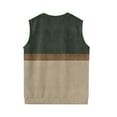 thumbnail image 5 of Zimjoy Brown Sweater Vest for Men Casual V-Neck Fair Isle Knitted Sweater Vest Oversize Sleeveless Men's Sweaters Western Boho Spring Sweater Vests, Brown 4XL, 5 of 5