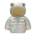 thumbnail image 4 of URMAGIC Baby Boys Girls Down Coats Toddler Kids Unisex Fall Winter Warm Dazzling Color Jacket Hooded Padded Clothes 9M-4T, 4 of 13