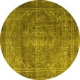 thumbnail image 1 of Ahgly Company Machine Washable Indoor Round Persian Yellow Traditional Area Rugs, 5' Round, 1 of 4