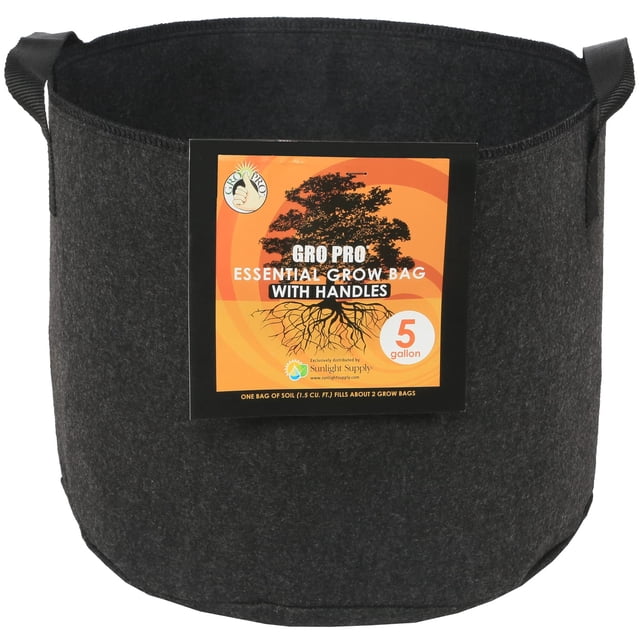 Maceta redonda de tela Gro Pro Essential con asas, 19 L