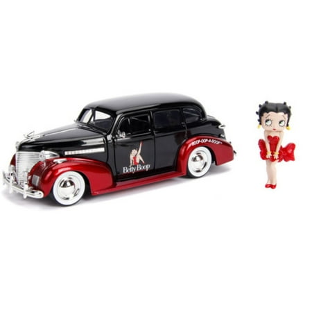 Jada Toys Hollywood Rides 1:24 Scale Betty Boop & 1939 Chevy Master Deluxe Race Car Car Play Vehicles