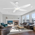 thumbnail image 5 of Wellspeed 60 in Modern Ceiling Fan with Light, Quite Reversible DC Motor and Remote Control, 5 Blades Large Matte White for Bedroom,Patio., 5 of 15