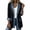 Black, variant on Womens Casual Denim Patchwork Lapel Jeans Jacket Open Front Button Long Sleeve Cardigan with Pockets Dark Blue 2XL
