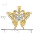 thumbnail image 3 of Auriga Fine Jewelry 14K Yellow Gold Fancy Butterfly Pendant for Women (L- 23 mm, W- 24 mm), 3 of 6