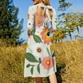 thumbnail image 5 of Pretty Floral Bouquet Bright Colors Womens Summer Dress Tie Back A Line Flare Dress, 5 of 9