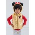 thumbnail image 4 of Disney Minnie Mouse Infant Baby Girls Zip Up Vest Puffer T-Shirt and Leggings 3 Piece Outfit Set Infant to Big Kid, 4 of 5