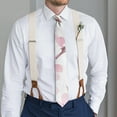 thumbnail image 3 of Men's Abstract Floral Necktie - Modern Watercolor Botanical Satin Wedding Tie, 3 of 6
